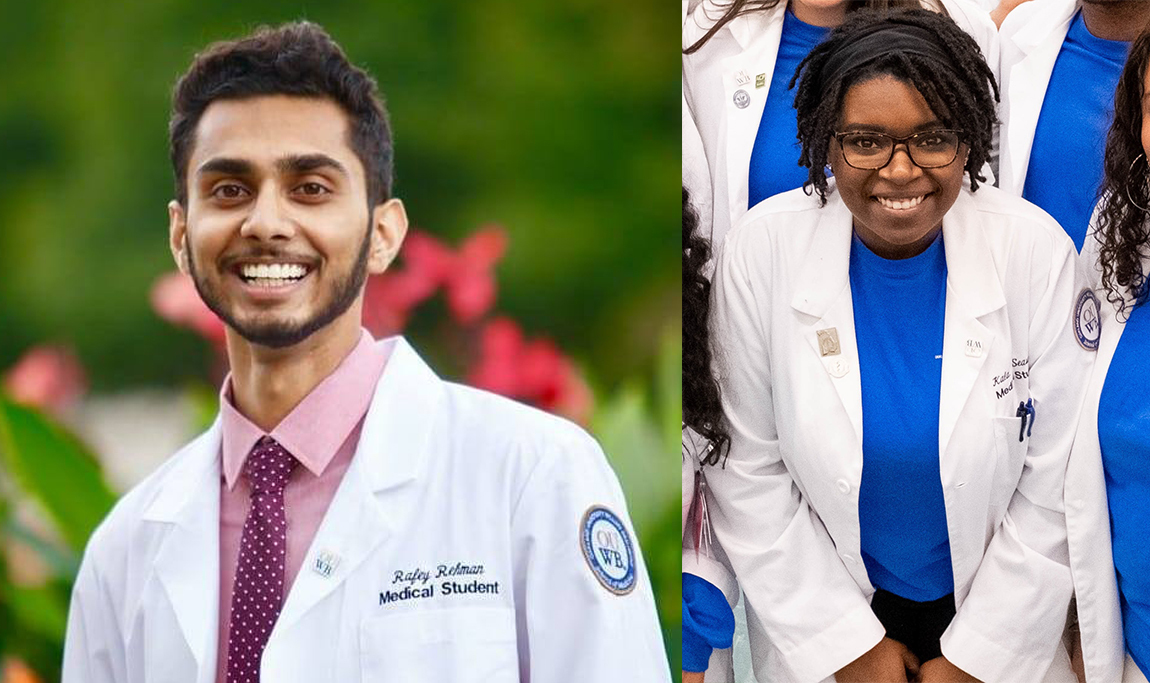 获得2020年多样性奖的两名OUWB学生的照片。